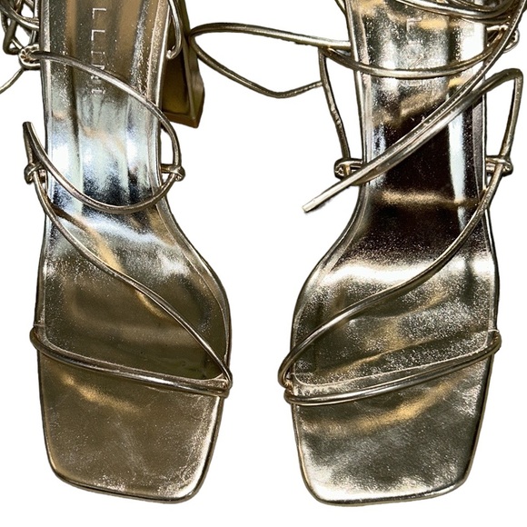 NWT Billini x Show Me Your Mumu Mahari Metallic Gold Wrap Strappy Heel Sandals 9 - Picture 8 of 16